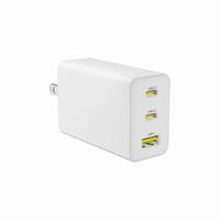Adaptateur de voyage universel 65W USB-C à charge rapide, 2 ports USB-C, 1 port USB-A, chargeur mural 12V 20W pour ordinateur portable, smartphone, tablette, iWatch, appareil photo