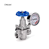 Vanne de réduction de pression de sécurité KLION avec manomètre DN15-DN50 en acier inoxydable, raccord femelle NPT/BSPT pour système de chauffage de l'eau