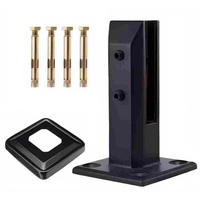 Harga Pabrik SS304 160mm Tinggi Matte Black Deck Mounted Glass Clamp Glass Spigot untuk Railing Kaca
