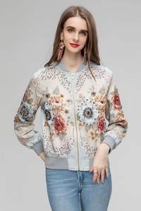 <span class=keywords><strong>Giacca</strong></span> nuova di alta qualità 2024 cappotto autunno inverno donna Vintage stampa motivi floreali manica lunga Bomber Casual Xxl - Product Image 6