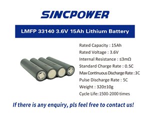 Xinchi Sinc Power <span class=keywords><strong>LFMP</strong></span> Cellule de batterie au lithium cylindrique 33140 15Ah 3.6V 3C - Product Image 2