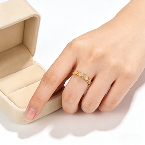 9K <span class=keywords><strong>10K</strong></span> 14K 18K massief gouden lab-gekweekte diamanten klassieke cluster verlovingsring voor unisex feest IGI gecertificeerd - Product Image 4