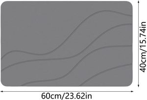 Ensemble de tapis de salle de bain imprimés de haute qualité, tapis de bain antidérapant de luxe avec motif rayé et imperméable pour sols et salles de bain élégants - Product Image 4