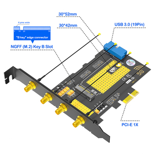 M.2 B Key USB3.0 PCi-E 1X Không Dây 5G Khe Cắm Sim Kép 4 Ăng-ten Máy Tính Để Bàn Adapter Thiết Bị Mạng - Product Image 2