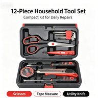 Kit d'outils manuels multi-pièces pratique pour la maison, boîte à outils robuste pour les réparations domestiques et les travaux manuels généraux
