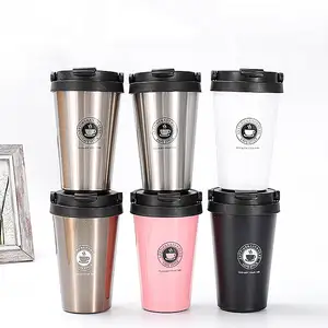 Tazas De Cafe Coffee Mug Nordic Reused Double Wall Stainless Steel Insulated Tea Cup Coffee Travel Mug