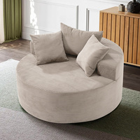 Fauteuil d'appoint nuage surdimensionné au design moderne, en tissu vert moyen rembourré, sans accoudoirs, pour bureau, villa, salon
