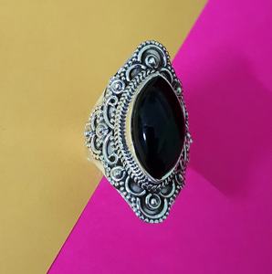 Anillo de Plata de Ley 925 con gema de ónix negra Natural, joyería de boda, regalo para hombres y mujeres - Product Image 2