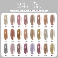 JTING 24 couleurs Vernis à ongles gel effet œil de chat Moonlight pour nail art, ensemble de vernis gel magnétique œil de chat, conception de marque unique personnalisée OEM/ODM
