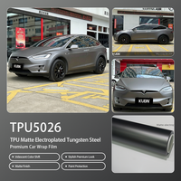 Film de protection de voiture en acier tungstène électroplaqué mat TPU 7,5 MIL, extensible, imperméable, anti-jaunissement, sans résidus, qualité supérieure