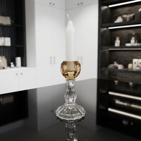 Porte-bougie en cristal facetté de luxe, bougeoir en verre cristal K9 de qualité supérieure pour mariage, table à manger, décoration intérieure, centre de table de fête