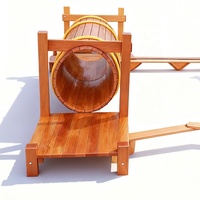 Offre Spéciale : Ensemble d'équipements de divertissement personnalisés pour aire de jeux extérieure, avec structure d'escalade en bois et poutre d'équilibre combinée