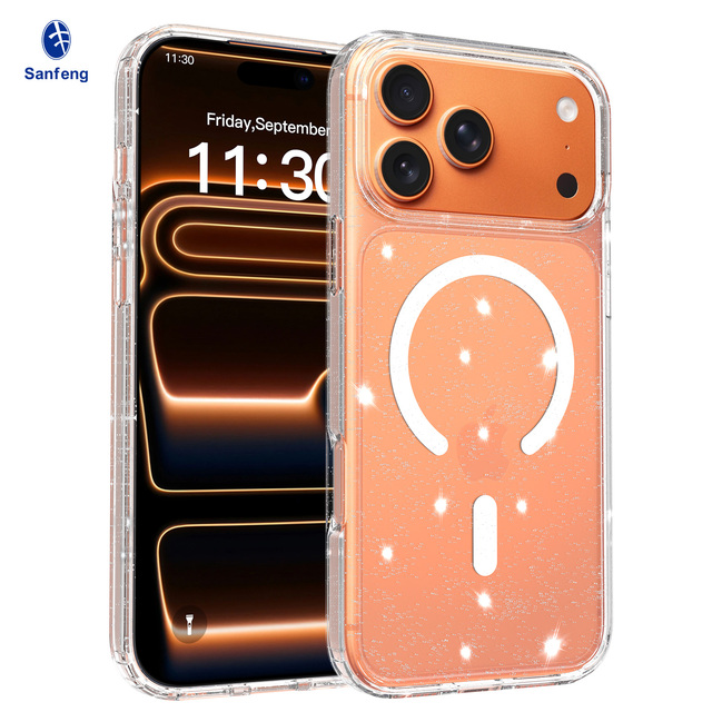 Twinkling Glitter Magnetic Phone Case iPhone 17 Pro Max Case Factory Wholesale High Quality Anti-Scratch Mobile Phone Case Cover