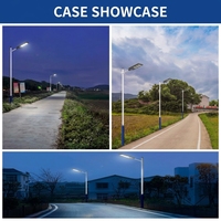 Lampes solaires d'extérieur IP65 étanches avec détecteur de mouvement, projecteur de sécurité crépuscule-aube pour cour, place publique, campagne