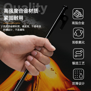 Estacas para tienda de campaña Camnal de 20/30/40 cm, material de aleación de alta resistencia para camping, lona, líneas de sujeción a prueba de viento - Product Image 2