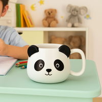 Taza de cerámica Panda de 14 oz, taza de té de porcelana 3D, taza creativa para regalos de Navidad, vacaciones y cumpleaños