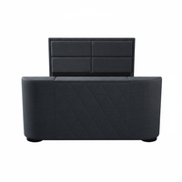 En gros, Cadre de lit relevable pour télévision, rembourré avec rangement, en bois et tissu, pour lits Queen et King, mobilier de chambre