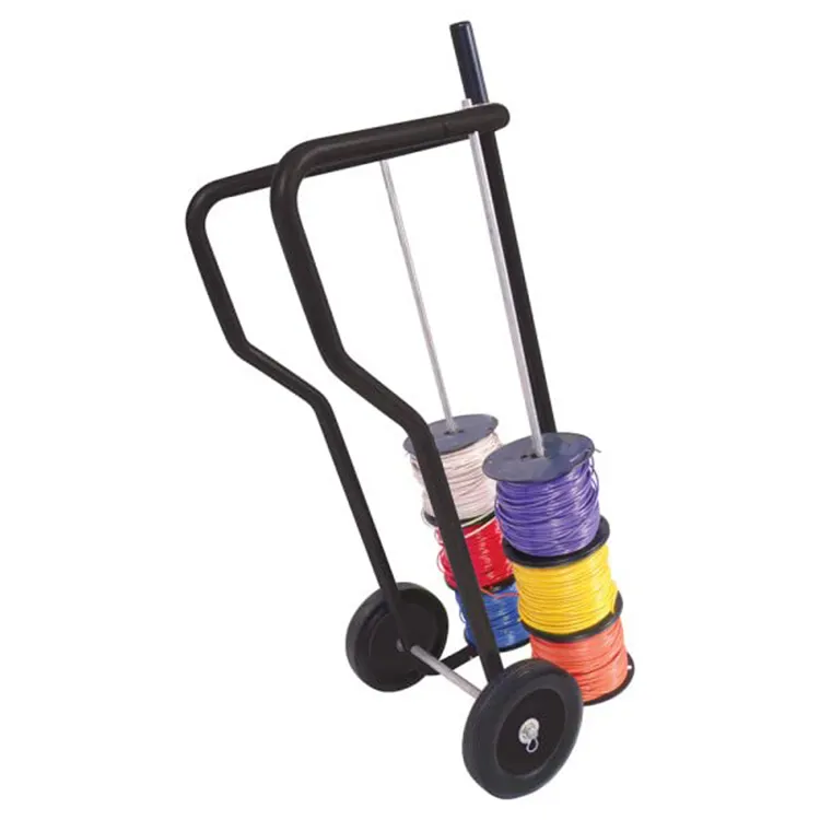 JH-Mech Cable Caddy Custom Heavy Duty Sturdy 12 Spools with wheels Carbon Steel Wire Spool Cart