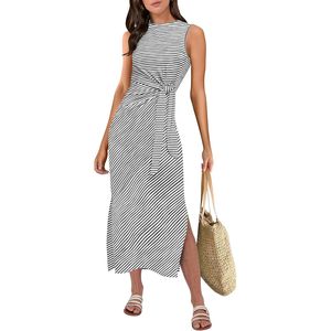 Vestido Midi sin Mangas para Mujer FOXA, con Cintura Ajustable, Estilo Casual, para Verano y Vacaciones, Tejido Transpirable - Product Image 1