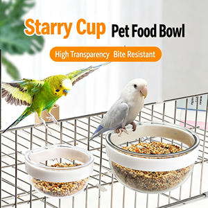 Plastic Hanging Starry Cup Bird Feeder Parrot Feeding Bowl Food Cup for <b>Budgie</b> Lovebird Cockatiel <b>Cage</b> Accessories - Product Image 6