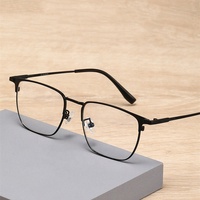 Lunettes de Lecture Multifocales Anti-Lumière Bleue, Photochromiques, pour Presbytie, Monture Carrée en Métal Noir, Verres Progressifs Photogray pour Hommes