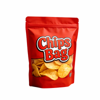 Hoogwaardige aluminiumfolie snackverpakking, glanzende staande zak met transparant venster voor popcorn en snoep, groothandel