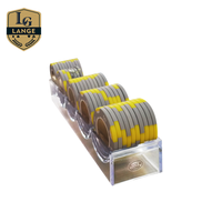 Boîte de rangement pour 100 jetons LANGE LA-T01, présentoir professionnel en acrylique transparent pour casino, plateau à jetons de poker avec couvercle