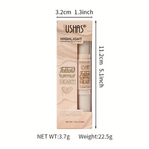 2025 <span class=keywords><strong>USHAS</strong></span> 2 en 1 brillo Natural resaltador en polvo crema cara maquillaje Mineral con brillo <span class=keywords><strong>contorno</strong></span> Stick corrector - Product Image 4