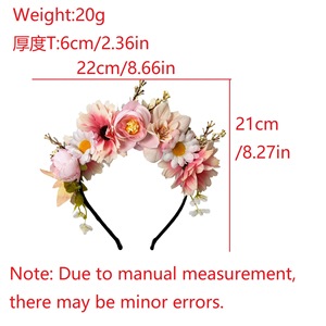 Diadema Romántica con <span class=keywords><strong>Flores</strong></span>, Horquilla para el Cabello, Tocado Floral para Bodas y Fiestas, para Novias y Mujeres - Product Image 5