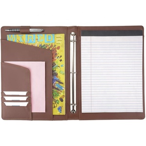 Bìa Cứng Da A4 3 Vòng Binder Tập Tin Thư Mục Phụ Kiện Tùy Chỉnh Padfolio Pvc Thư Mục