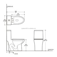 WC monobloc commercial CUPC Amérique du Nord à double chasse d'eau, cuvette de toilette, WC, toilette de salle de bain