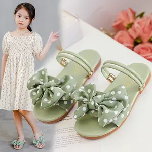 New Design Wholesale Child Shoes Girls Sweet Dot Bow Princess Sandals From China