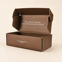 Boîte d'emballage en papier ondulé recyclable de luxe avec logo personnalisé pour les kits de beauté, les produits cosmétiques, boîte d'expédition pour colis avec estampage