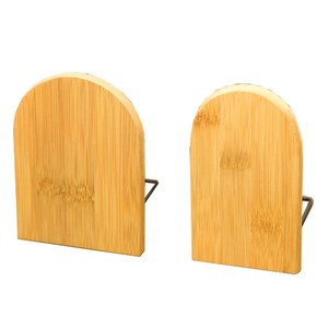 Sujetalibros de bambú Yuka, soportes de madera para libros de 130x90x105mm, para almacenamiento en escritorio u oficina - Product Image 2