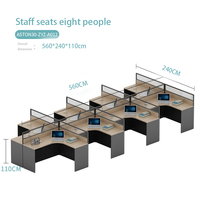Modern Convertible Extendable Modular Multi-Office Partition Open Workstation Arc Glass Birch Wood Aluminum Custom Size Desks