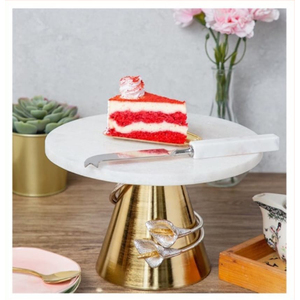 Hot Sell 2026 Luxury <b>Marble</b> <b>Cake</b> <b>Stand</b> with Metal Base Decorative Dessert Display <b>Stand</b> for Home Kitchen Wedding - Product Image 1
