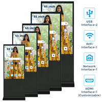 Écran LCD interactif de signalisation numérique sur pied pour intérieur, 49, 55, 65 pouces, personnalisé, 1080P, 500 nits, pour magasin
