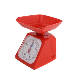 Household Mechanical Analog Kitchen Scale with Tray Weight Function ABS Plastic 500g 1kg 2kg 3kg 5kg Big LCD Display OEM