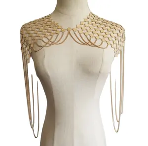 Collier avec pampilles en métal pour femmes, bijou féminin bon marché, chaîne de corps, nouvelle collection