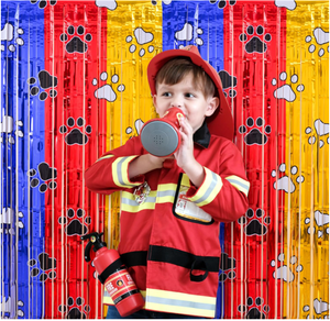 <span class=keywords><strong>2</strong></span> упаковки, золотые красные и синие лапы, товары для дня рождения, 3,3 х6,6 футов, фольгированные шторы с бахромой, реквизит для фотобудки - Product Image 5