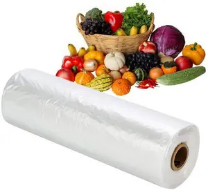 Reuse Grocery Store Storage Food Hdpe Plastic Produce Poly Flat Packing Bag on a Roll Fruit Vegetable Bags