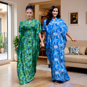 Abaya in Cotone per Donne Musulmane, Stile Dubai e Turchia, Vestito Lungo Africano con Nuova Stampa, Prodotto a Guangdong - Product Image 4