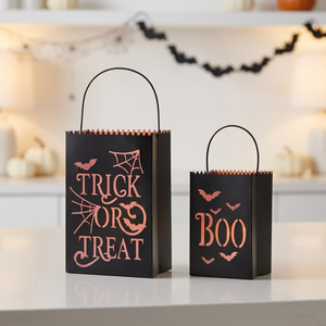 2026 Halloween Decoration Metal Bag Shaped Votive <b>Candle</b> <b>Holders</b> for Home and <b>Outdoor</b> - Product Image 1