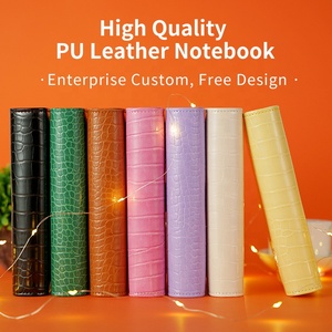A6 PU จระเข้ Binder,ที่กำหนดเอง A5หนังวางแผนกับแหวนจระเข้รูปแบบเครื่องผูกโน๊ตบุ๊ค,สารยึดเกาะ Macaron A5 A6 - Product Image 5