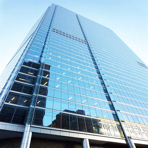 Façade fixe en verre de bâtiment commercial extérieur Murs rideaux en verre araignée sans cadre soutenus par pointe en verre - Product Image 3