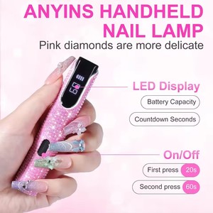 Secador de Uñas Portátil 3W con Diamantes de Colores, Mini Lámpara de Fototerapia para Uñas, Secado Rápido - Product Image 3
