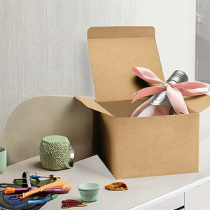 ValBox 5x5x3.5 Brown Kraft Paper Gift <b>Boxes</b> 20 PCS <b>Lids</b> <b>Small</b> Bridesmaid Wedding Crafting Recyclable Easy Assemble <b>with</b> Ribbon - Product Image 3