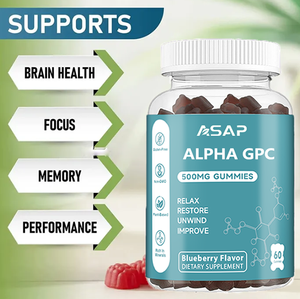 Alpha-gpc <b>Pre</b>-<b>workout</b> Gummy Choline Phosphatidylserine Brain <b>Supplement</b> Alpha Gpc Gummies - Product Image 2