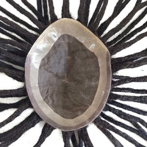 Toupet en Cheveux Humains Naturels Dreadlocks Afro à Base <span class=keywords><strong>Fine</strong></span> Mono pour Homme Prothèse Capillaire - Product Image 2