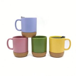 Mug de voyage en céramique de 350 ml pour sublimation, avec couvercle sans BPA et base en liège, idéal pour cadeaux, en gros et en stock - Product Image 4